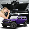 Windshield Sunshade for Jeep Wrangler JL JKU 4XE 4&2 Door 2018-2026 & Jeep Gladiator JT 2020-2026 Sun Shade Upgrade 4 Layers Blocks UV Rays Custom Fit Wrangler Front Windshield Keep Cool