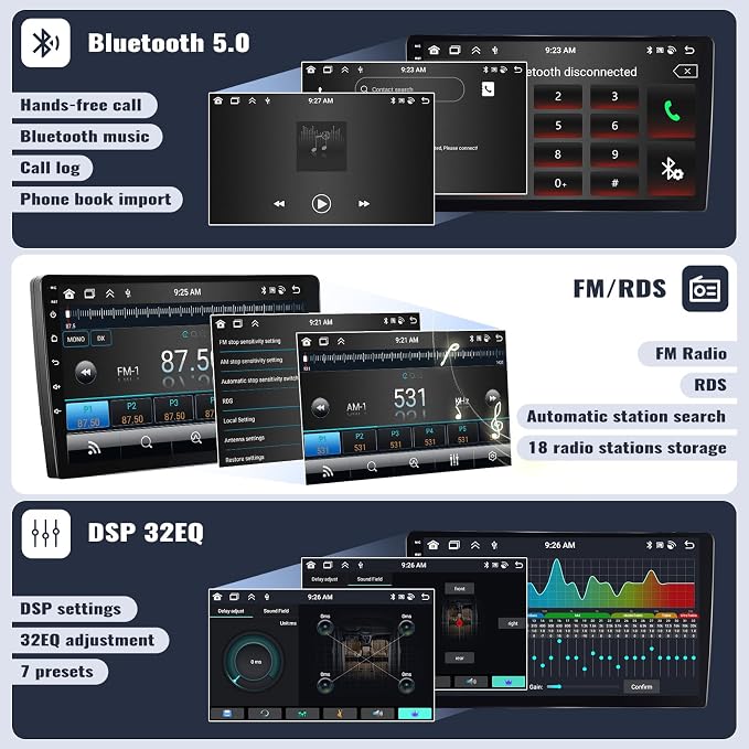 Android 13 6G+128G Car Stereo for Hyundai Elantra 2011 2012 2013 9 Inch Touch Screen Car Radio with CarPlay Android Auto Bluetooth Weather Forecast 59UI GPS Navigation WiFi Network Radio 32EQ