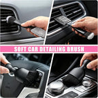21PCS Car Detailing Kit Interior Cleaner - with Handheld Car Vacuum, Windshield Cleaning Tool, Detailing Brushes, Car Cleaning Supplies Kit for Women Men (Pink)