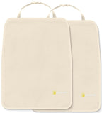 Luxury Clean-Edge Kick Mats - Tapered Design Seat Back Protectors and Seat Covers with Invisible Strap and Stiff Edging (2 Mats)