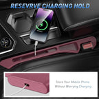Car Seat Gap Filler 2Pack, Inserts Between Seats Console with Organizer Storage Upgraded Phone Holder Side Seat Gap Fillers Cars Front Seats Fill Plug Car Essentials for Vehicle SUV Truck (Wine Red)