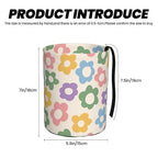 Vintage Groovy Flowers Car Trash Can Small Portable Car Garbage Bag for Back Front Seat RV's Camping Accessories