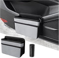 Mandark Car Trash Can, Foldable Mini Vehicle Trash Bin Garbage Organizer Holder, Waterproof Auto Interior Hanging Dustbin Storage Bag Container Accessories, Universal for Most Cars (Silver/Gray)