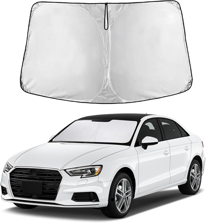 Windshield Sunshade Compatible for Audi A3 2014-2018 2019 2020, Sun Visor for Front Windshield & Window Sun Shade Cover, UV Heat Blocker & Protector, Car Accessories