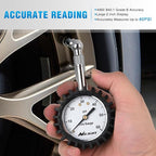 Tire Pressure Gauge 60PSI Heavy Duty Stainless Steel Air Chucks ANSI B40.1 Certified Large 2" Dial Wheel Service Checker for Truck Semi Truck ATV Motorhome Cars & RV Accessories