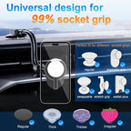 Car Phone Mount for Collapsible Grip/Socket Mount User,Windshield/Dashboard/Vent Phone Holder with Strong Suction Cup,13-Inches Long Arm Gooseneck Cell Phone Cradle for Swappable Grip Stand