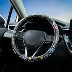 Multicolor Wildflower Steering Wheel Cover Auto Jacquard Steering Wheel Protector, Anti-Slip, Breathable, Absorbing Sweat, Universal Car Accessories 14.5–15 inch,Fit for Most Car, Trucks, SUV