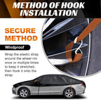 Half Car Cover Top SUV, Hail Protector Car Cover with Cotton Liner, Sunroof & Windshield Cover for Ice and Snow, All Weather Vehicle Body Cover for Sun, Rain, Dust, Fit SUV L
