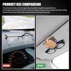 Sunglasses Holders for Car Visor, Sunglass Car Organizer, Leather Magnetic Buckle Sun Visor Sunglass Clip, Car Accessories Ticket Card Clip Sunglasses Mount Fit Truck (Gold, 1PCS)