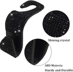 2 Pack Car Hooks, 2021 New Bling Rhinestones Crystal Hooks Car Decorations Auto Seat Back Organizers Strong and Durable Backseat Hanger Storage Universal for SUV Truck Vehicle (Black)