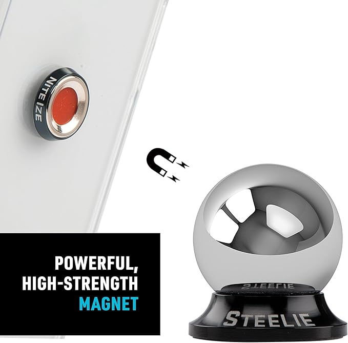 Steelie Original Dash Kit - Magnetic Phone Mount for Car Dashboard - Car Phone Holder with Strong Steelie Magnet & 3M VHB Adhesive