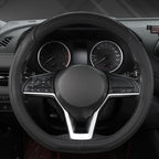 Customized Auto Car Steering Wheel Cover for Nissan,D Shaped Steering Wheel Cover for Rogue,Altima,Kicks (D-Shaped-Black)