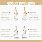BOTO 100 Pcs Oil Air Freshener Diffuser with Wooden Cap Empty Essential Diffuser Aromatherapy Car Fresheners Clear Car Fragrance Holder Pendant Aesthetic Decor Hanging Perfume Bottle (Various Style)