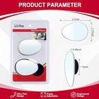 Blind Spot Mirror, Oval HD Glass Frameless Convex Rear View Mirror with wide angle Adjustable Stick for Cars SUV and Trucks, Pack of 2