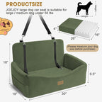 Dog Car Seat for Large Medium Sized Dogs Under 55 lbs, Dog Booster Seat for 2 Small Dogs with Detachable Washable Cover, Memory Foam Pet Car Seat with 2 Safety Belts and Storage Pockets
