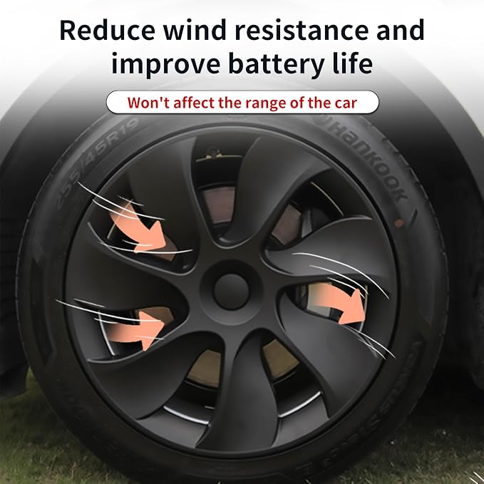 Wheel Cover for Tesla Model Y 4PCS Hubcaps for Tesla Wheel Cover Model Y(2020-2024) 19inch Rim Full Cover Hubcaps Accessories (Cyclon Style, 19 inch)