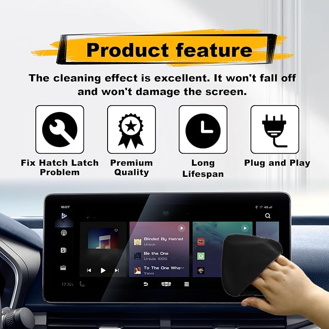 Car Screen Cleaner, Car Accessories Car Screen Wipes, Microfiber Auto Screen Cleaning Pad, Touch Screen Cleaner for Car, Fit for Car Dashboard LCD Display Interior Car Accessories(Black gray)