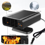 Portable Car Heater 12V, 150W 2-in-1 Heater & Cooler Fan with 360° Rotatable Quick Defroster and Defogger, Plug in Cigarette Lighter for Car, Truck, Van, RV, SUV