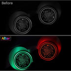 2Pcs LED Car Cup Holder Lights, 7 Colors Light Up Cup Coasters, USB Rechargeable Interior Lighting Accessories for Car Truck Vehicle Decoration﻿