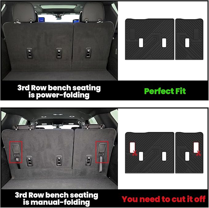 Trunk Mat with 3rd Row Backrest Mat 2021-2026 for Chevrolet Chevy Suburban/GMC Yukon XL (Only Yukon XL, Not Fit Yukon)/Cadillac Escalade ESV (Only Escalade ESV, Not Fit Escalade)