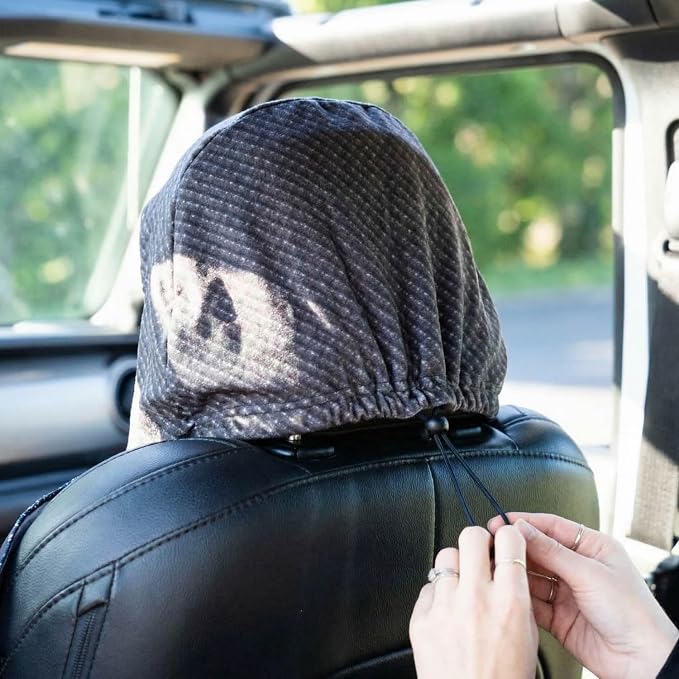 Car Seat Towel Cover – Hooded Moisture-Wicking Microfiber Seat Protector – 30" x 60" – for Runners and Outdoor Enthusiasts – Carbon Fiber