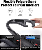 Car Seat Gap Filler, 2 Pack No-Drop Seat Side Gap Seam Filler Organizer with Phone Holder, Universal Fit Fill The Gap Between Seat and Console, Perfect for Car SUV Truck Black