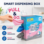 GLIMGLINT Microfiber Cleaning Cloth, 150 Pack Reusable Lint-Free Towels with Dispenser Box - Multi-Color Soft Microfiber Towels for Home, Kitchen, Bathroom, Glass & Tables - 11"x9" Washable Shop Rags