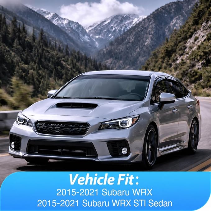 Rain Guards for Subaru WRX/WRX STI Sedan 2015 2016 2017 2018 2019 2020 2021, Tape-On Window Visors Outside Mount Vent Visors Window Deflectors Smoke Tint, 4PCS
