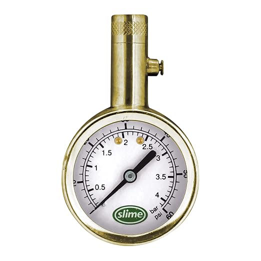 20459 Tire Pressure Gauge, Dial, Analogue, Brass Tire Gauge (5-60 psi)