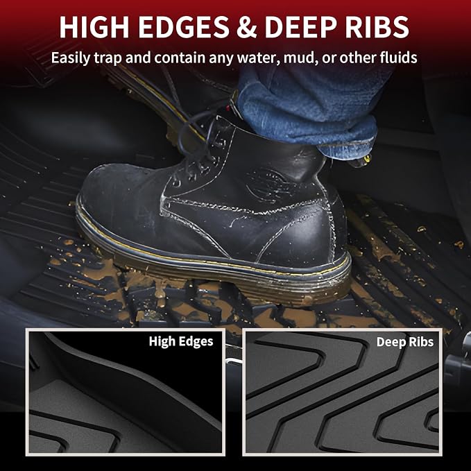 Floor Mats Fit for Mazda CX5 2025 2024 2023 2022 2021 2020 2019 2018 2017 Custom Fit TPE All Weather Floor Liners 1st & 2nd Row Car Mats for Mazda CX-5, Black