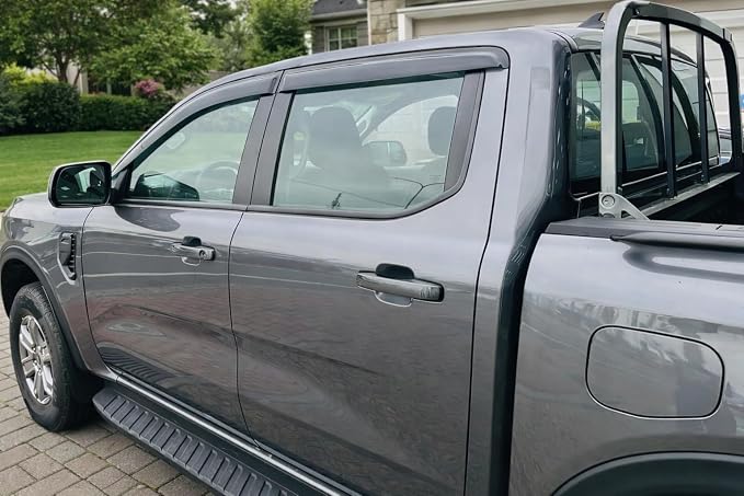 2024-2026 Tape-On Rain Guards for Ford Ranger Side Window Visor Deflectors XL XLT Lariat Raptor Tinted Shades 2025