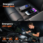 Tire Inflator Portable Air Compressor, Dual Power - 6000mAh & 12V DC, Cordless Air Pump for Car Tires, Bikes, Motorcycle, Balls with LED & Digital Pressure Gauge, Auto Shut-off