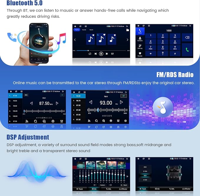 [8Core 6+128GB] Android 15 Car Radio for Kia Sportage 2010-2016 with Wireless Carplay Android Auto, 9 Inch HD Touchscreen Car Stereo with WiFi GPS Bluetooth5.0 FM/RDS 32EQ SWC Backup Camera
