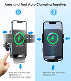 Wireless Car Charger, 15W Fast Charging Auto-Clamping Car Charger Phone Mount Air Vent Cell Phone Holder Compatible iPhone 16/15/14/13/13 Pro/12 pro/12/11, Samsung Galaxy S23/S22/S21/S20, etc