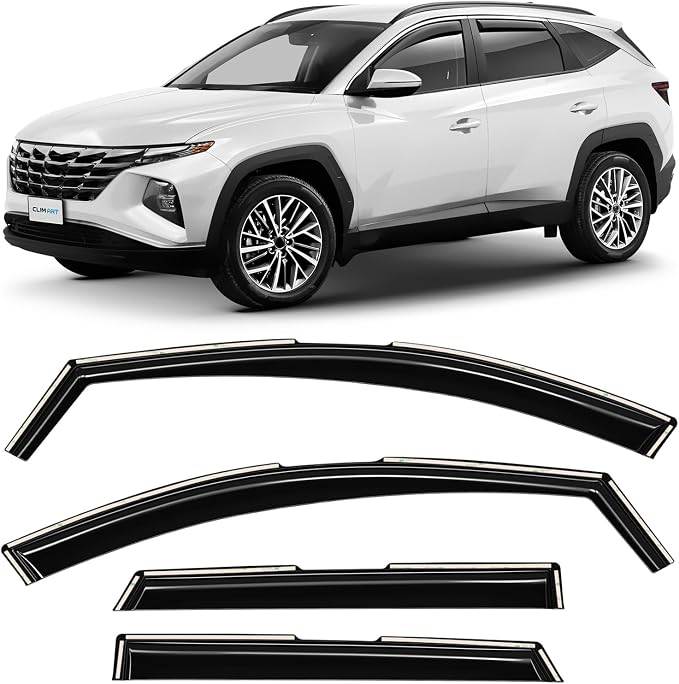 in-Channel Incredibly Durable Rain Guards for Hyundai Tucson 2022-2026, Original Window Deflectors, Vent Window Visors, Vent Deflector, 4 pcs. - 621037