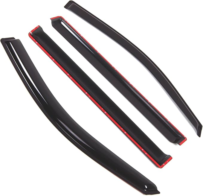 WD2-785 Dark Smoke 4 Pcs Set Window Visor (Outside Mount) Deflector Rain Guard Compatible with 2015-2016 GMC Yukon XL