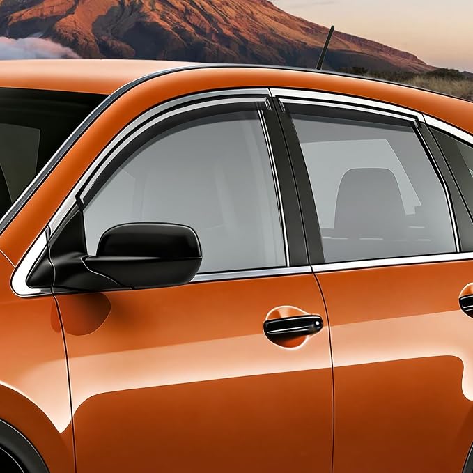 Window Visors for Honda CR-V 2012 2013 2014 2015 2016, Tape-On Rain Guards Outside Mount Vent Visors Window Deflectors Smoke Tint, 4PCS