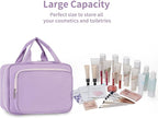 Travel Toiletry Bag for Women Large Hanging Makeup Bag Organizer Toiletries Bag for Full Size Essentials Accessories Cosmetics (Purple (Large))