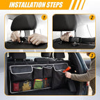 Car Trunk Storage Organizer, Waterproof Car Seat Organizer Backseat, Oxford Cloth & 8-Pocket, Collapsible Interior Accessories for SUV Truck MPV Van