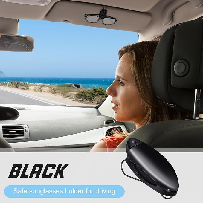10 Pieces Auto Car Vehicle Sun Visor Clip Holder for Sunglasses Glasses Holder Hanger Eyeglasses Mount Ticket Card Clip Car Accessories(Black, Gray, Silver)