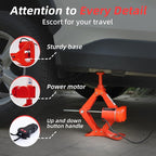 Electric Car Jack 3T Scissor Floor Jack Set 12V Automatic Vehicle Lift Kit for Road Emergency Tire Change Car Repair Tool for Sedans and SUV Red