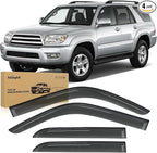 Window Visors for Toyota 4Runner 1996 1997 1998 1999 2000 2001 2002, Tape-On Rain Guards Outside Mount Vent Visors Window Deflectors Smoke Tint, 4PCS