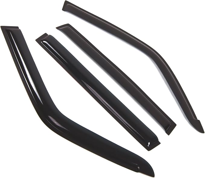 WD2-438 Dark Smoke 4 Pcs Set Window Visor (Outside Mount) Deflector Rain Guard Compatible with 1996-2000 Toyota RAV4