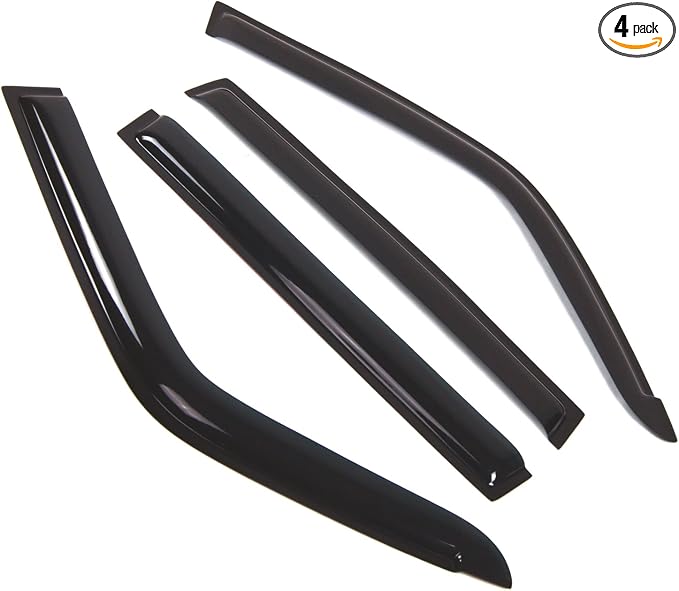 Outside Mount Window Vent Visors Rain Guards Compatible with Toyota RAV4 1996-2000 | Side Window Wind Deflectors Rain Shields | Smoke Tinted, 4 Pcs Set, DGWV-438