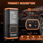 Tire Inflator Portable Air Compressor - 150PSI Car Tires Air Pump with Tire Pressure Gauge Led Light, 7500mAh Battery & 12V DC Smart Tire Inflator for Car, Motorcycle, Bike Tire, Ball