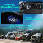 1600W Under Seat Subwoofer 10" Car Powered Subs with Built-in Amp | Slim Design with LED Ambient Lights, LPF/Gain/Bass Boost Controls and Bass Knob for Deep Bass Audio in Trucks SUVs Jeeps MPVs