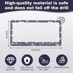 2 Pack Bling License Plate Frames for Women, Sparkly Rhinestone Diamond Car Accessories with Glitter Crystal Caps (Navy Blue)