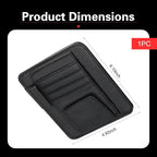 Car Sun Visor Organizer, Premium Leather Sun Visor Sunglass Holder with Card Holders & Pen Clip Slot, Universal Car Interior Organizer for Driving License, Card, Pen (Black)