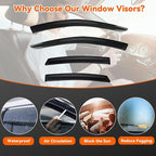 Window Rain Guards Compatible with 2013-2018 Altima 4-Door Sedan, 4pcs Smoke Tint Vent Deflectors Window Visors Outside Mount Tape On Style Acrylic Set of 4 Front+Rear