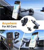 Dark Blue Phone Holders for Your Car [Upgraded True Military-Grade Strongest Suction] Cell Phone Mount for Car Dashboard Windshield Vent Truck Boat Stand Adjustable for iPhone Android